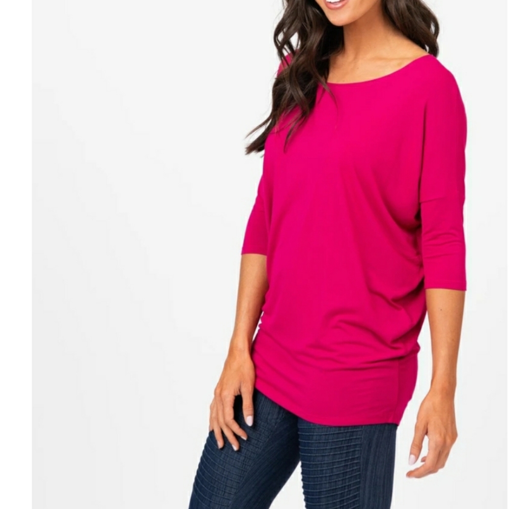 Agnes & Dora Dolman top/tunic, bright pink